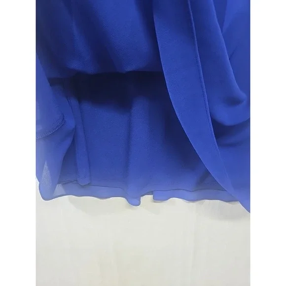 Lauren Ralph Lauren Blue Chiffon Tank Dress Cocktail Flowly Lined Women's Size 6 - Picture 2 of 9